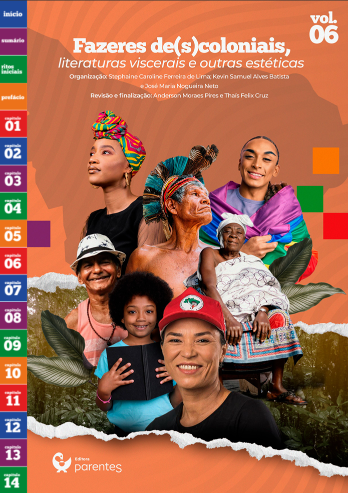 Capa do volume 6: Fazeres de(s)coloniais, literaturas viscerais e outras estéticas